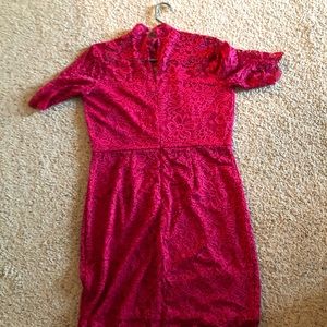 Size large New York and company fushia lace dress